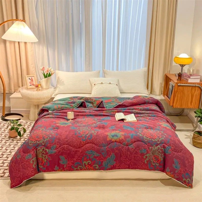 秋冬被四件套双层纱100全棉大豆被冬被情侣A类空调被无萤光剂机洗