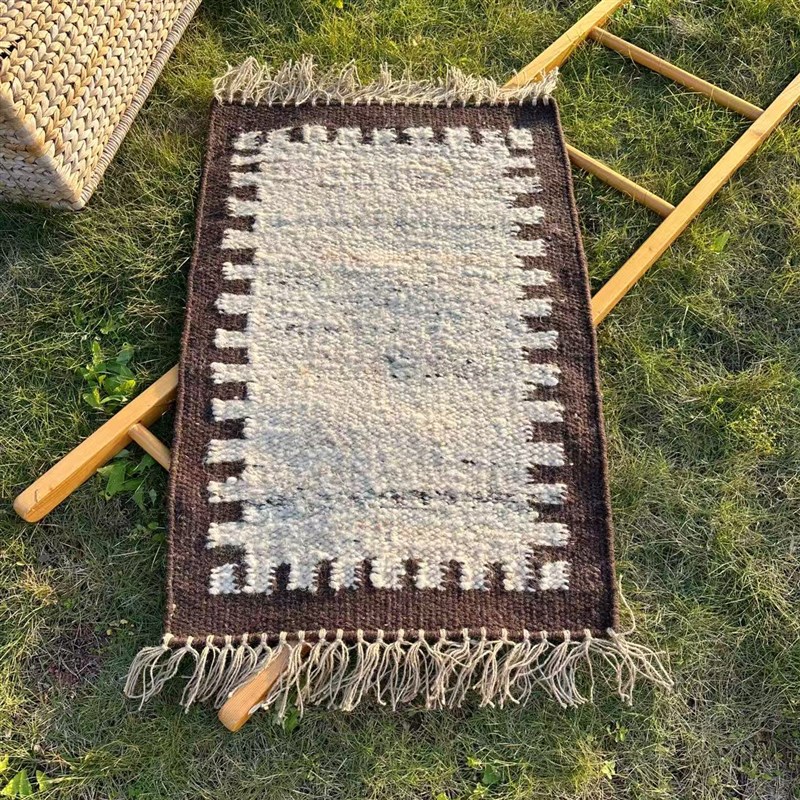 新品黄麻手工地毯进门毯脚垫60*90cm左右