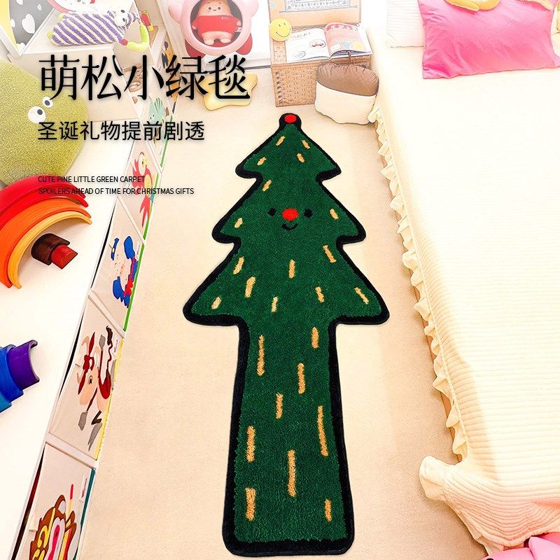 圣诞卡通多巴胺儿童房卧室地毯床边毯长条加厚可机洗墙面装饰挂毯,居家布艺,床边毯,淘宝优惠券,粉丝福利购,淘宝优惠卷