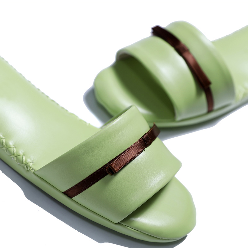 夏款女糖果色手工家居皮拖鞋室内静音防滑防臭木地U板地砖家用拖