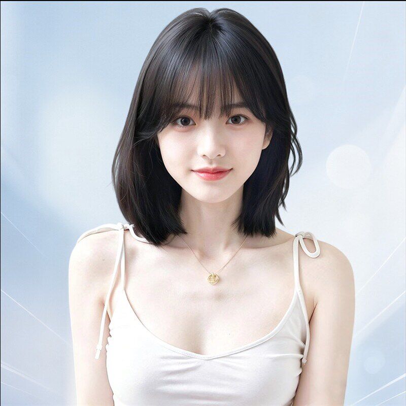 假发女短发真发全头套真s人发丝自然减龄蕾丝无痕波波头全头套假