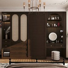 定制ENF级实木推拉门衣柜新款2024年爆款家用卧室欧松板大衣橱柜