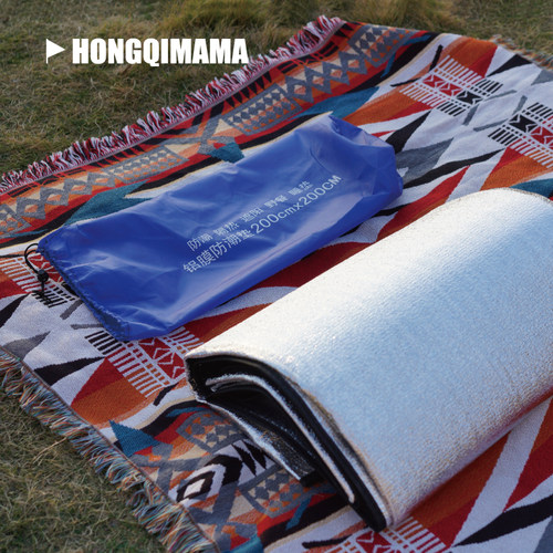 户外露营双面铝膜六边形防潮垫爬行垫野餐垫加厚防水地垫150 200