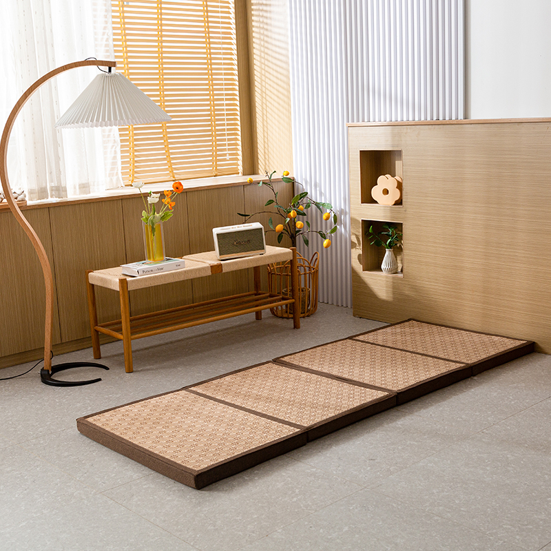 日式榻榻米地垫睡觉打地铺神器加厚折叠睡垫客厅卧室夏季凉席地毯