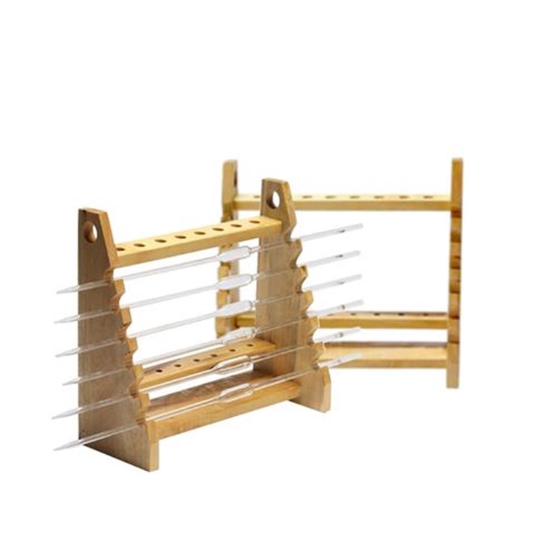木制梯形管架刻度吸管架子木质吸管架木质移液管架滴管架试管架