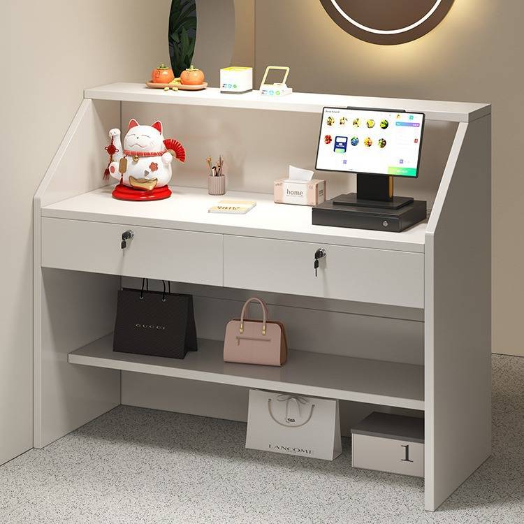 简约吧台桌收银台店铺小型柜台公司前台接待台服装店超市简易吧台