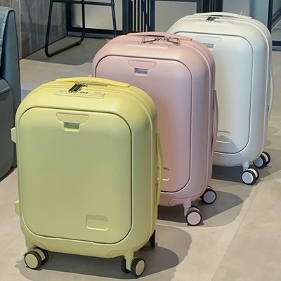 2024新款前开盖行李箱18寸小型轻便儿童登机箱男女学生拉杆旅行箱