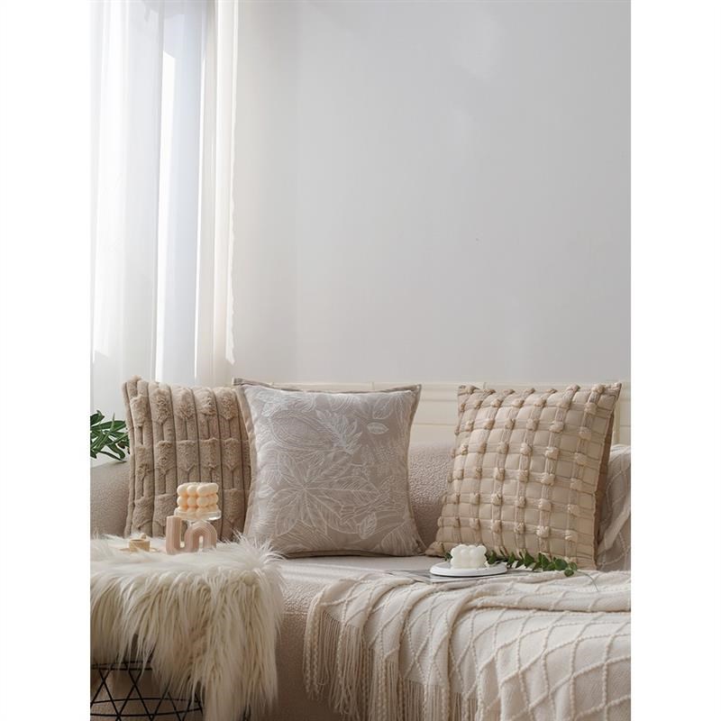 法式抱枕套客厅沙发靠垫奶油风样板间卧室靠背垫飘窗靠垫套含芯