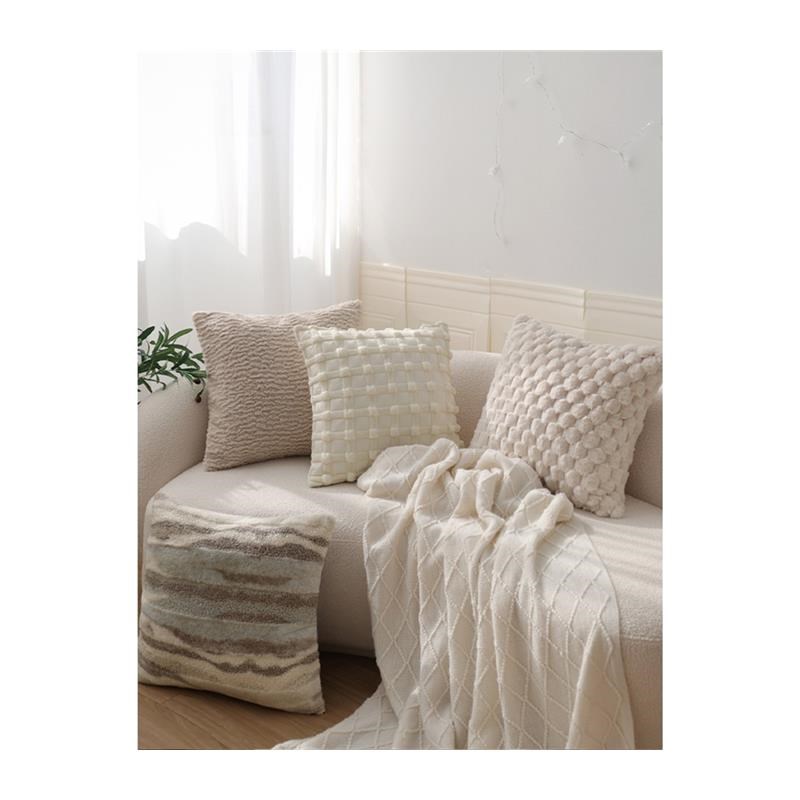 法式抱枕套客厅沙发靠垫奶油风样板间卧室靠背垫飘窗靠垫套含芯