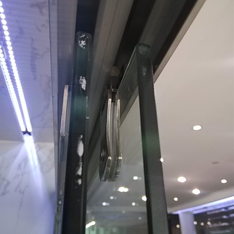 304不锈钢移门框架 简易双轨道淋浴房 一字形Q干湿隔断交叠玻璃门