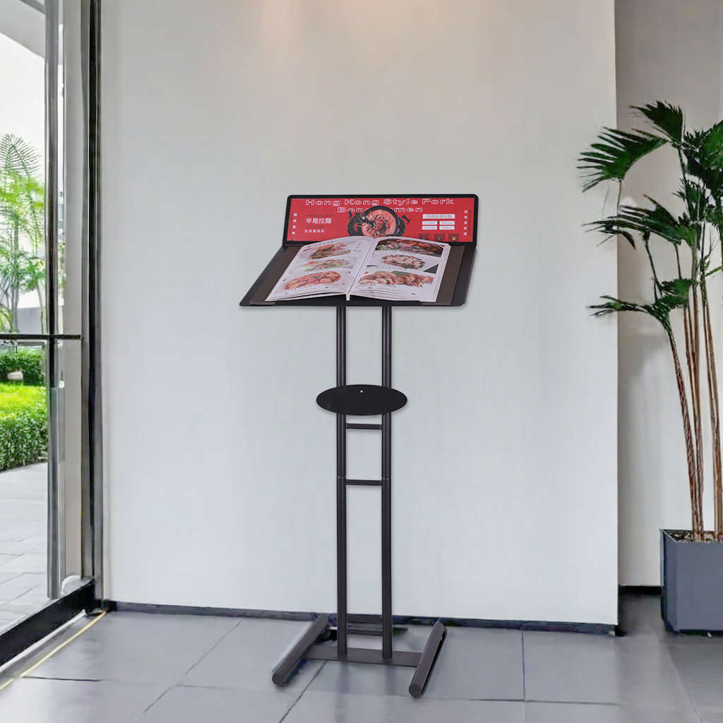 餐厅门口菜c单展示架菜谱翻页立式落地水牌合同公示架演出演讲台