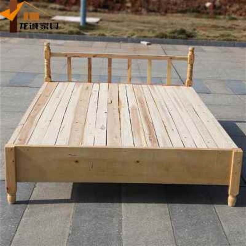 新款新品包邮实木双人床15 12米实木床松木儿童床1米单人床木板老