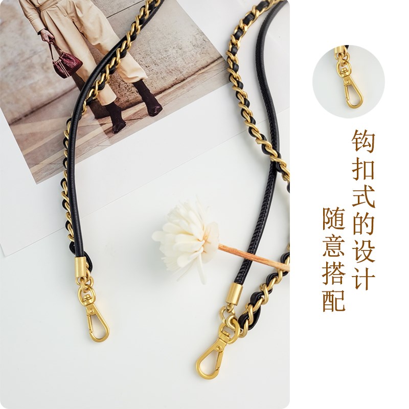 包包穿皮双链配件22bag垃圾袋mini迷你珍珠链肩带链条调节扣背带