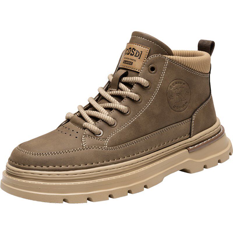 特大码男鞋中帮厚底防滑男靴45加大46加宽47大号48马丁靴49男款50