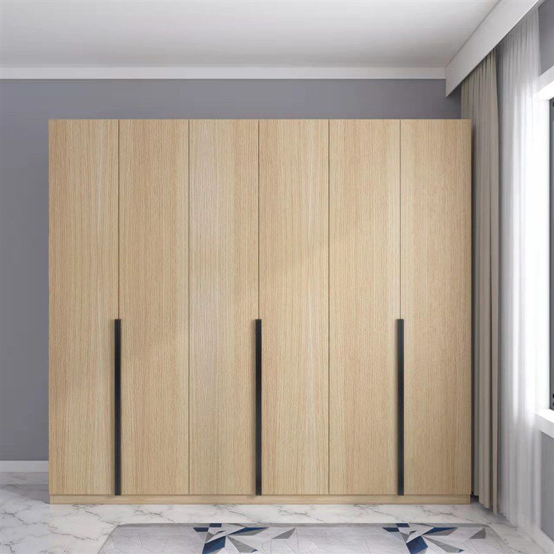 定制开门衣柜家用卧室4门5门实木平开白色储物柜简约现代6门衣柜