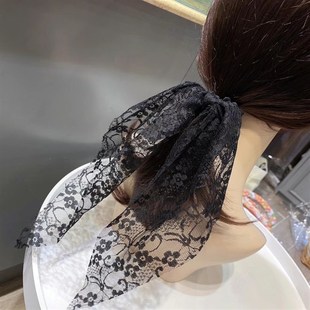 飘带头绳夏季扎马尾皮筋韩国超仙发饰品头花女发带绑头发蕾丝发绳