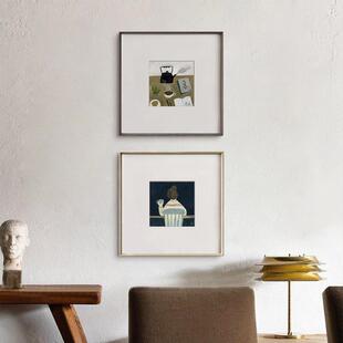 组个人时光奶油风小众术艺装饰画人物插图挂画文艺书房卧室W96合