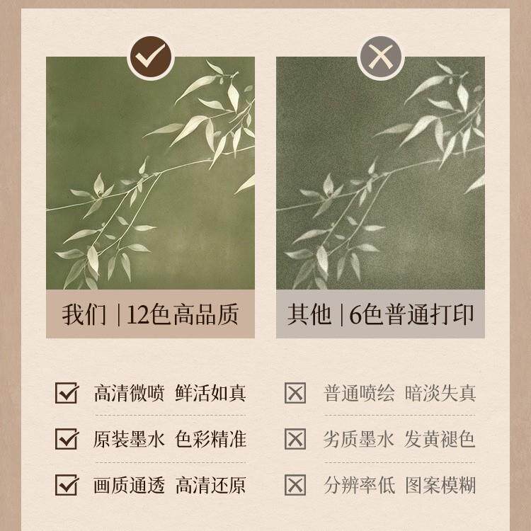 中古风电表碧竹青影装饰画02新款配电箱盖板装饰电表盒电25闸箱遮