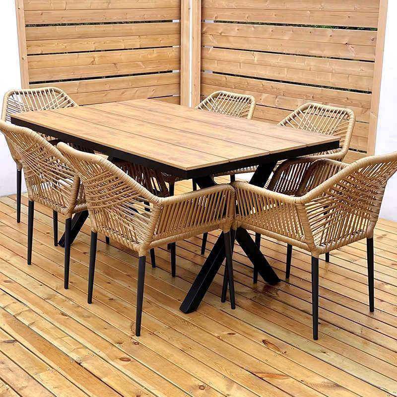 户外桌椅庭院藤椅户外餐椅室外休闲子别墅花编园藤椅桌组合阳台防