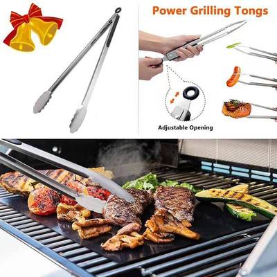 跨境不锈钢家用户外烧烤工具BBQ2件套厨1房料理铲叉夹多套CGH用签