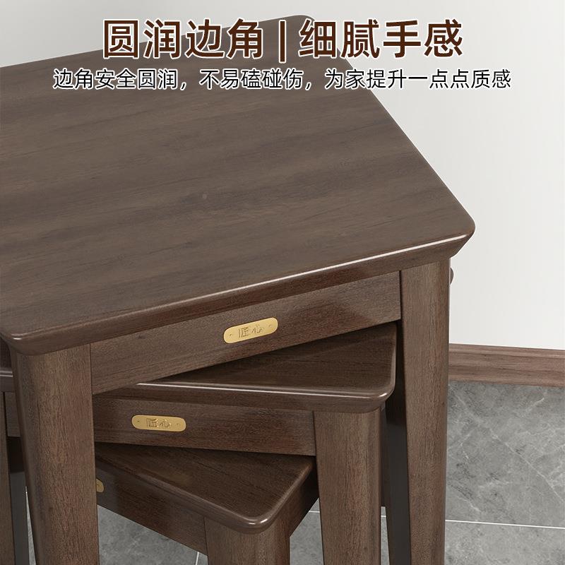 櫈椅家用实木高凳餐桌凳子方凳板凳子QTJX01圆凳子可叠放长登木质