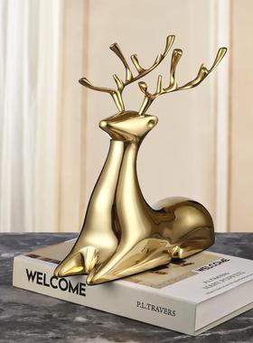 轻奢麋鹿板件样房酒柜红居酒架摆件WS-RY012摆客厅电视柜家装饰品