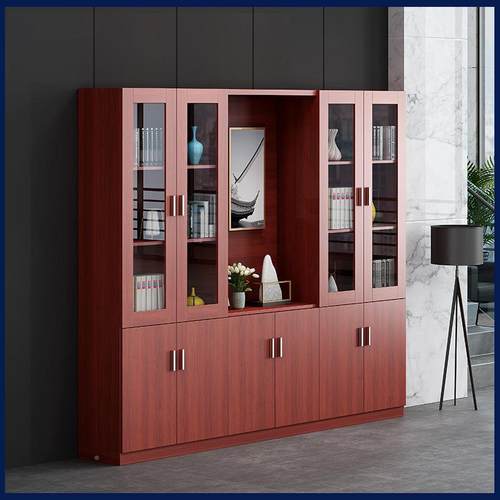 木头文件0560资柜柜简约档案料保密柜玻璃办公柜子3.2m米老板书柜