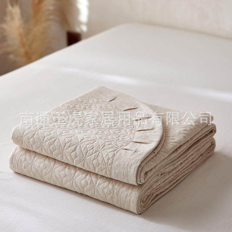 端天水洗四件丝棉麻床盖三套轻奢简约件色夹棉绗缝大床单高四季通,床上用品,床裙,淘宝优惠券,粉丝福利购,淘宝优惠卷