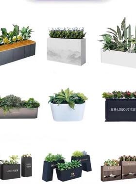 ?户挂外铁艺花箱F77J685J不锈钢组合定制花墙槽长方形悬浮花池台