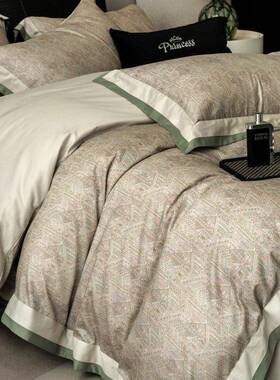 秋新品1套0冬0S长绒棉被加Syi厚磨毛四件纯棉套全棉床单保暖床上