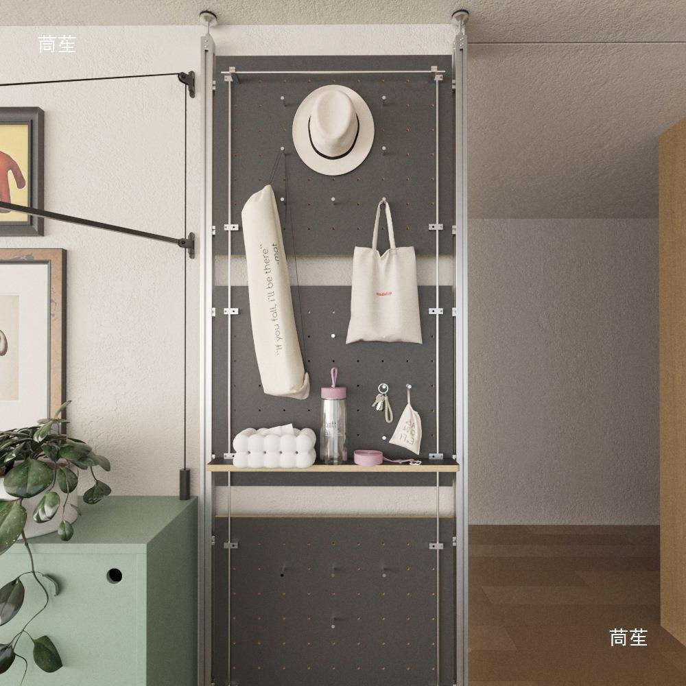 铝孔型材置物洞架板海洋板顶洞天立地免打988入户玄关客厅展示架