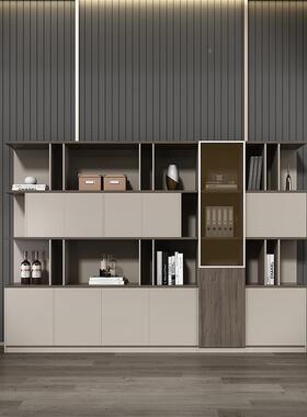 办FMC公室柜子柜办公柜玻璃门件柜文物柜组合背景柜木质置储书物