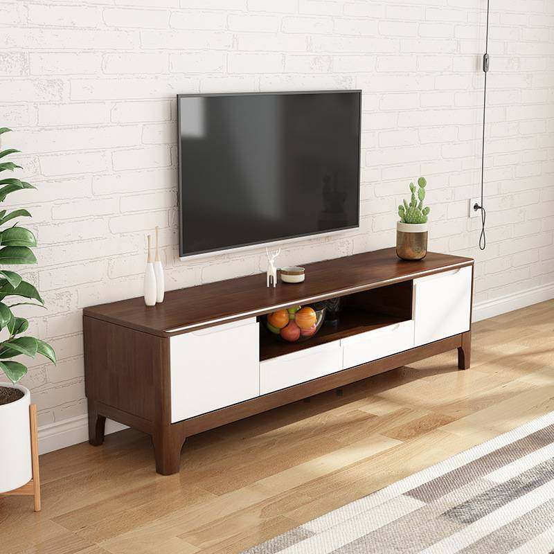 全实木电视柜现代简约小户型1.2/1.5米多尺寸客厅卧室地柜影视柜