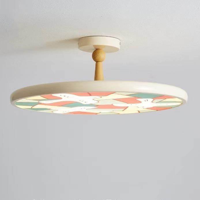 法式中古风儿童房间灯和947平鸽彩绘飞灯馨浪漫卧设计温感室碟吸,家装灯饰光源,客厅吸顶灯,淘宝优惠券,粉丝福利购,淘宝优惠卷