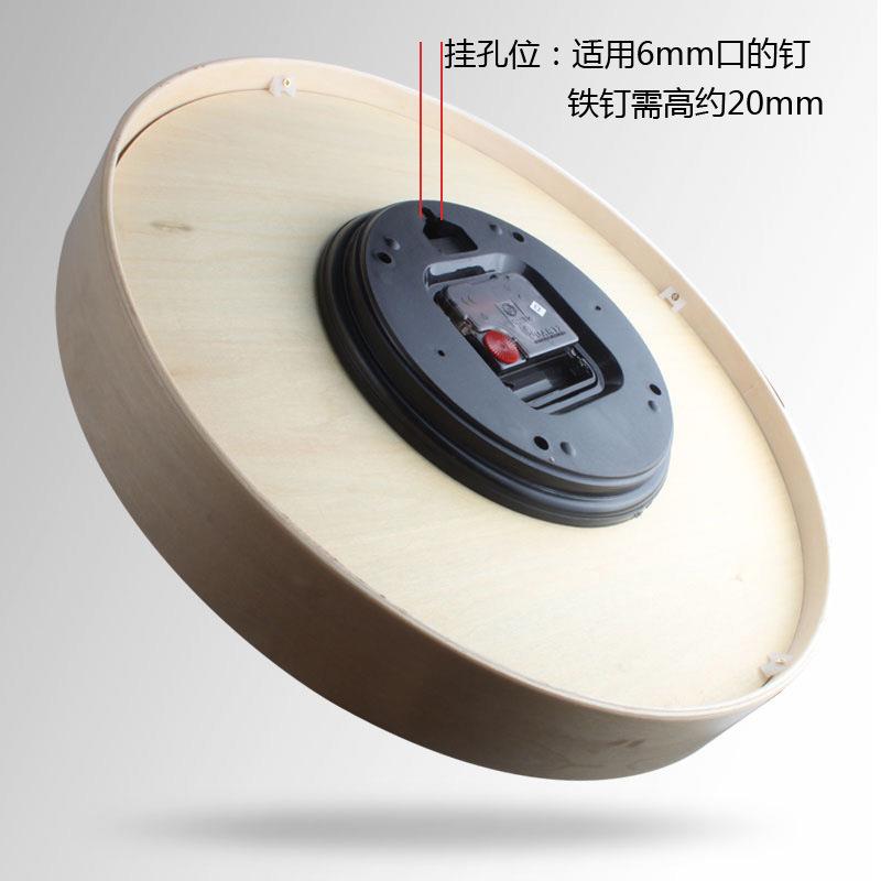 AL音实木静挂钟客厅家用时钟奢钟表原木风F7577666挂轻表5简约现