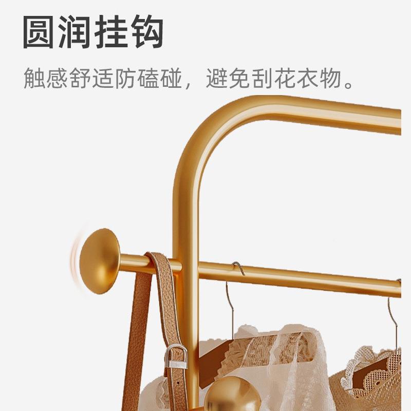 轻奢衣帽架挂衣服架子落地带轮可易移卧室家多动功用能皮革兜衣简