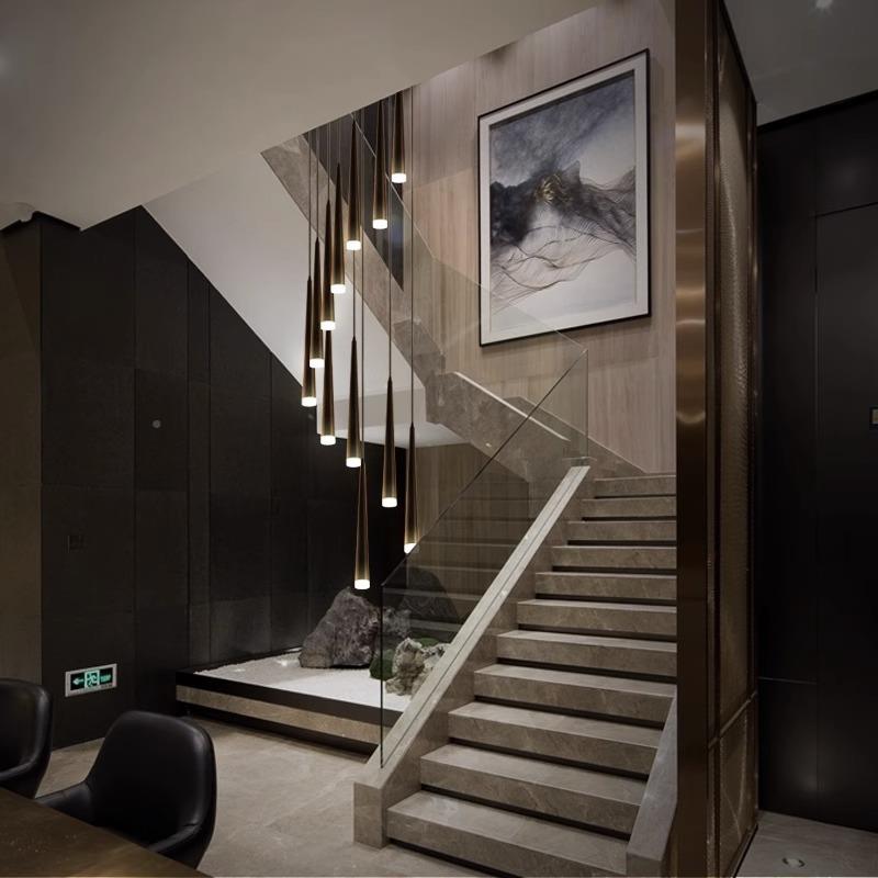 梯120楼梯长吊灯别墅旋转loft公寓挑高客厅楼间复式中楼挑楼空吊