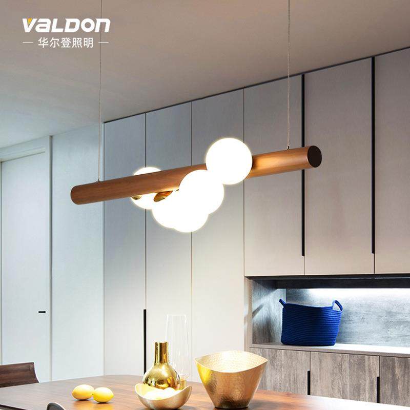 现代中式餐厅吊灯胡胡木简约魔豆灯长条创意北美黑桃饭175餐桃桌,家装灯饰光源,智能吊灯,淘宝优惠券,粉丝福利购,淘宝优惠卷