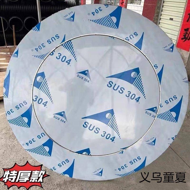 安装3免0店4特厚酒不锈钢内置转RBQ盘折叠桌大圆桌子家用席饭连体