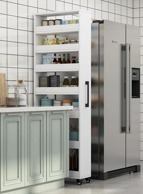 厨房冰箱缝隙置物架柜边柜置物缝抽拉式收纳柜NNN杂物缝柜窄夹柜