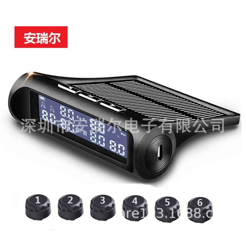 太阳能无线胎压监测器TPMS房车卡车轻卡货车检测器便携高压轮胎