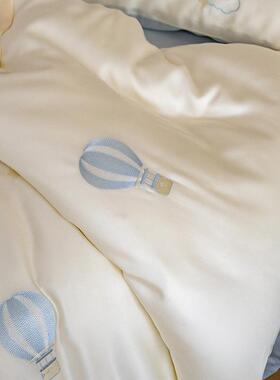 凉感丝滑10支夏季小清新蓝色气球tb-122】天丝【四件0套冰丝被套