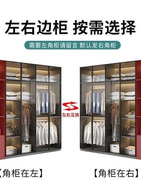 APL轻奢衣柜家用卧室实木质小户璃型衣橱现简约储代物柜免安装玻柜子