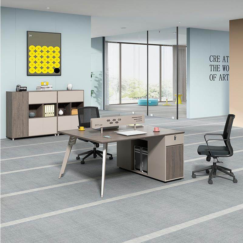 员桌办公M075桌单人电脑屏人风工位四位卡位两人办公桌职子椅组合