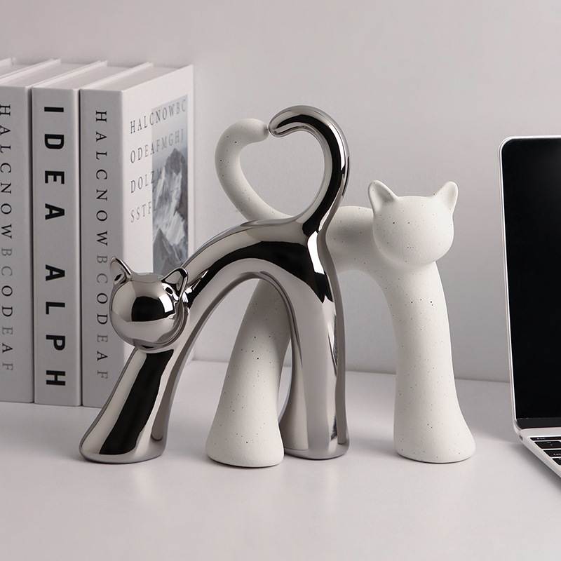 贝汉美创意酒柜装饰品轻奢摆件猫客厅电视柜家居动物桌面摆件