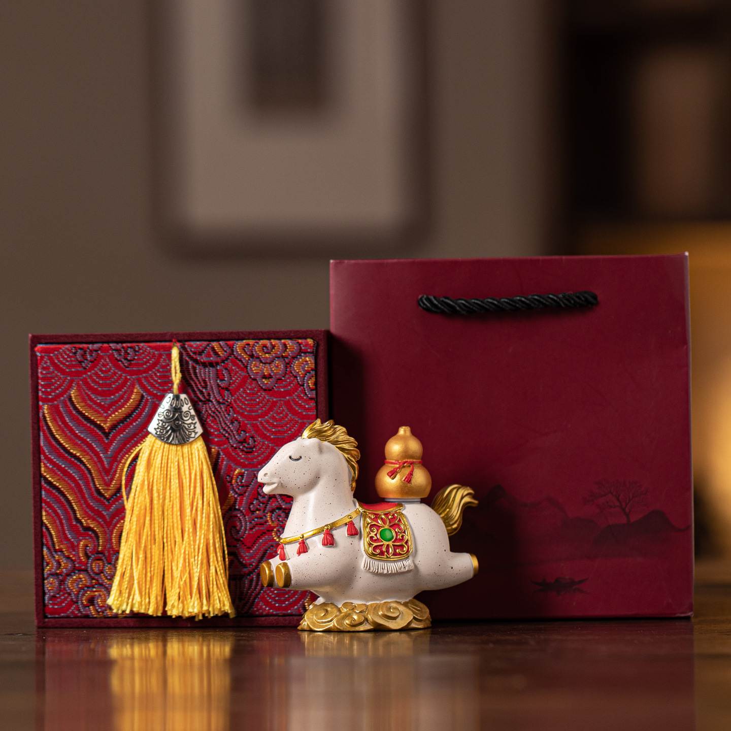 国潮马上福禄礼盒手办办公室桌面马到成功摆件玩偶商务公司伴手礼