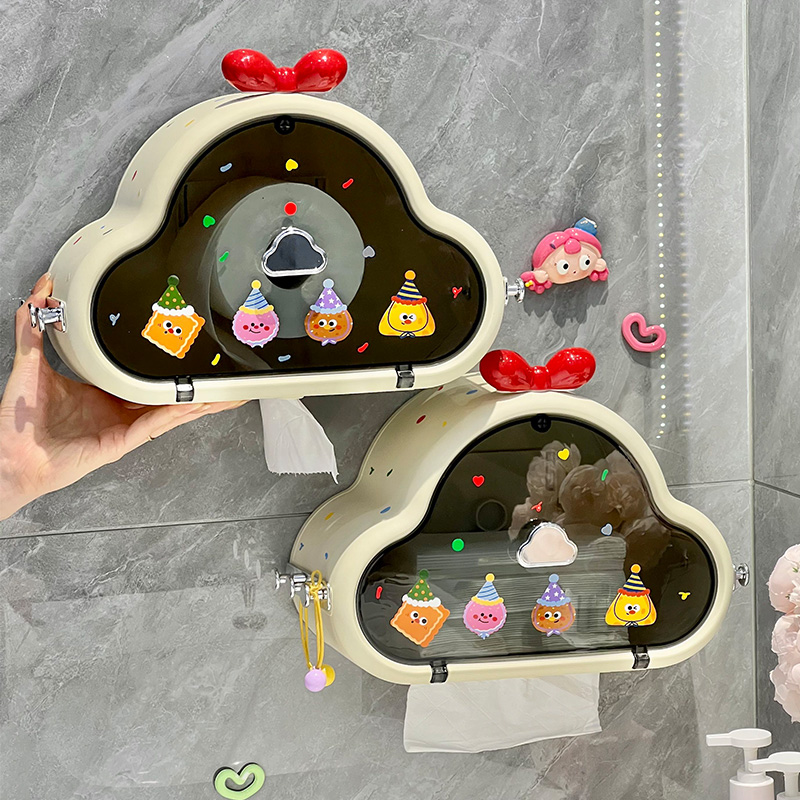 纸巾盒洗脸巾卷纸盒免打孔壁挂式