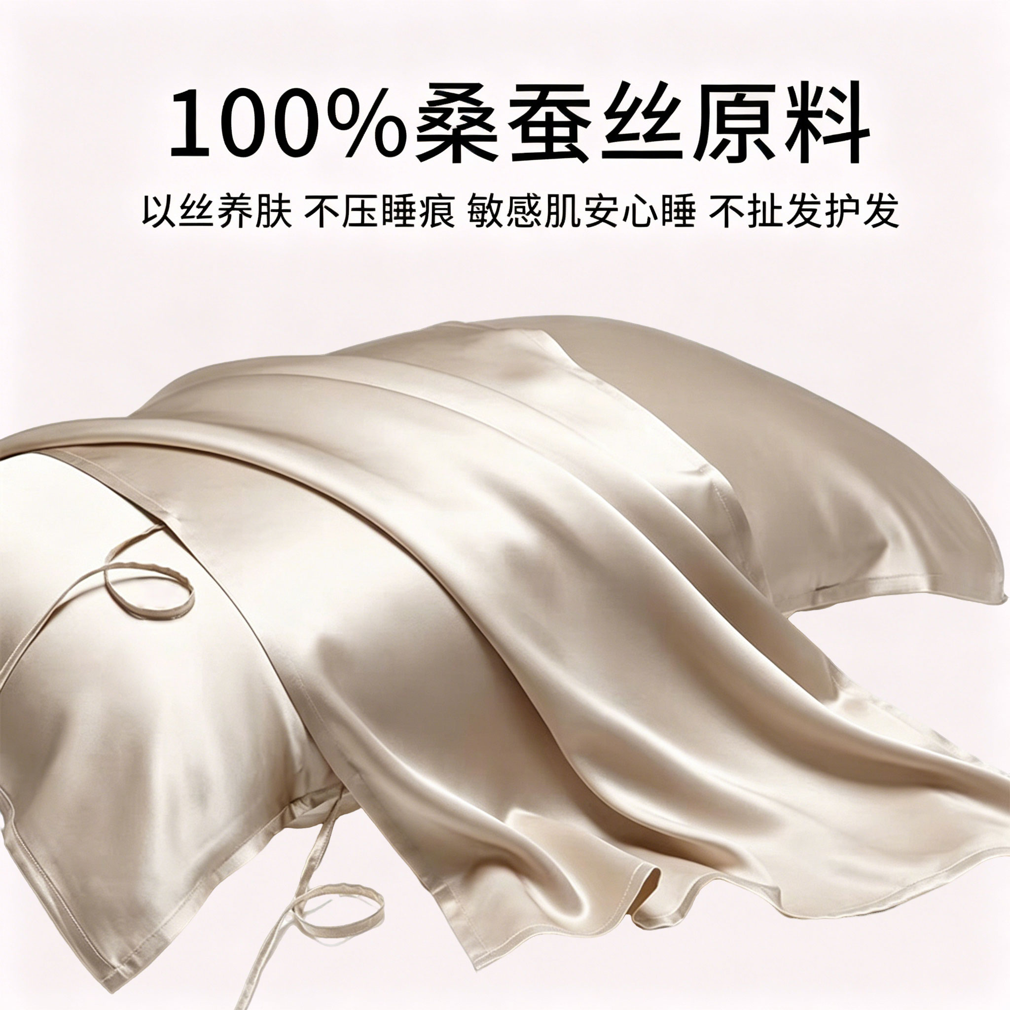 BOFEN真丝枕巾100桑蚕丝丝绸缎面