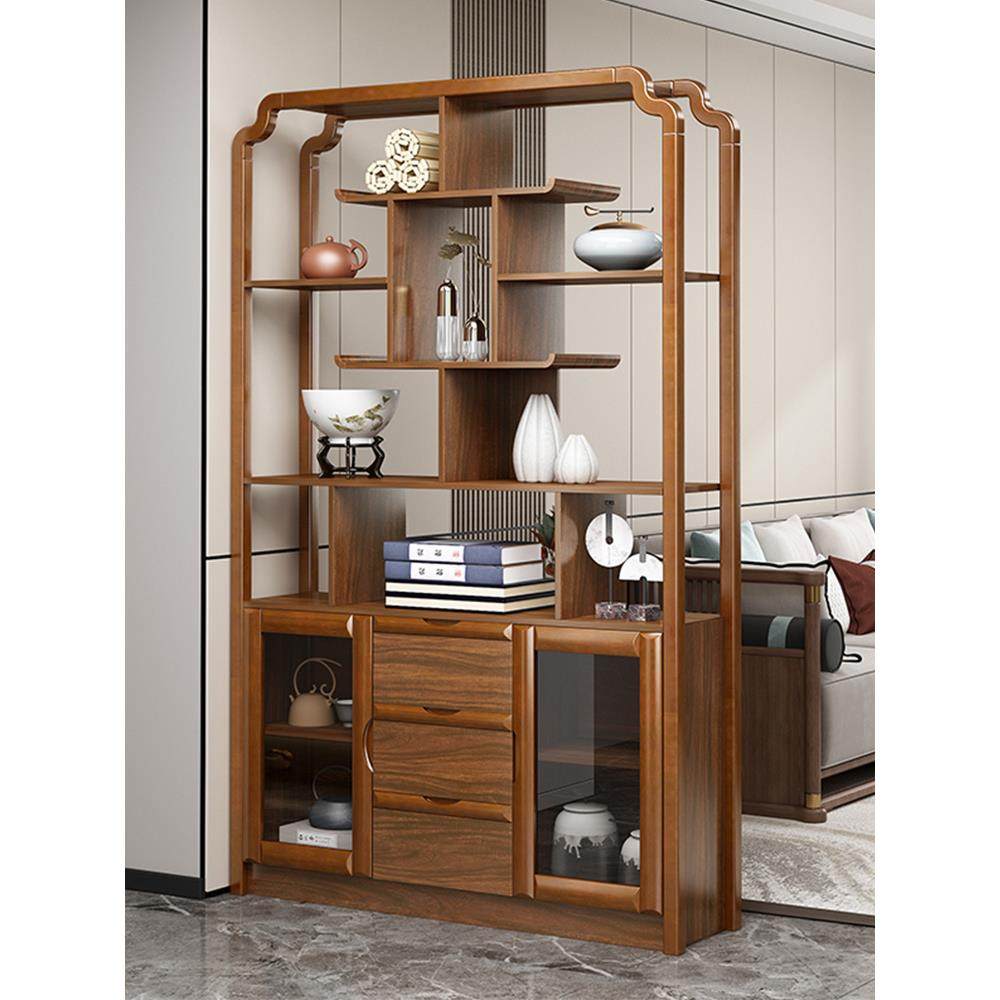 茶架子实木新中式茶具茶桌置物柜茶室客厅收纳多宝阁展示柜博古架