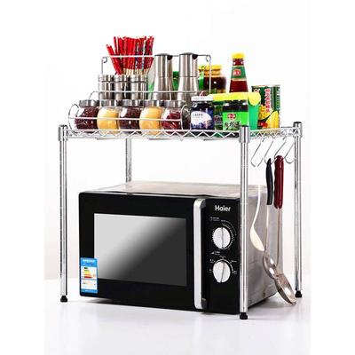 橱柜分层架柜内隔层厨房厨房微波炉台面收纳置物架单层放锅碗盘架